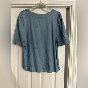 LOFT Light Blue Denim Blouse